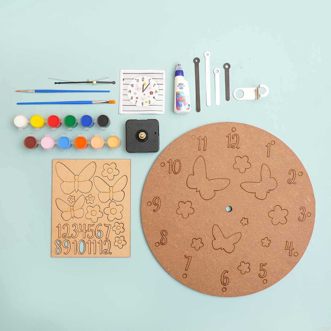 Butterfly Theme Wall Clock DIY Kit For Kids