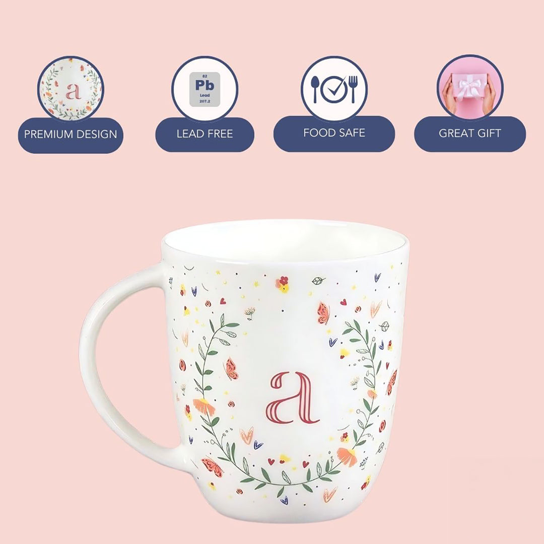 Butterfly Monogram Fine China Mug | 300 ML