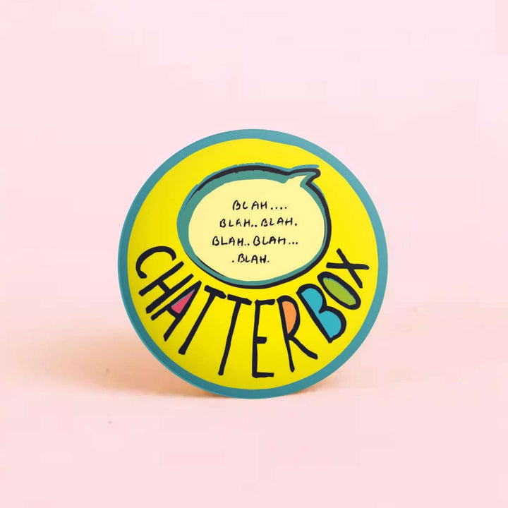 Handmade "Chatterbox - Colourful" Badge With Magnet