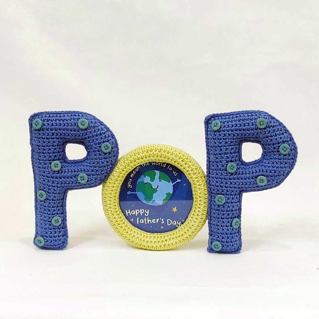 Handmade Crochet POP' Photo Frame for Fathers