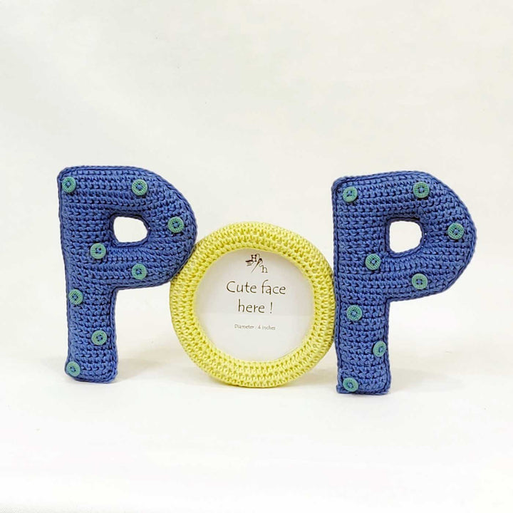 Handmade Crochet POP' Photo Frame for Fathers