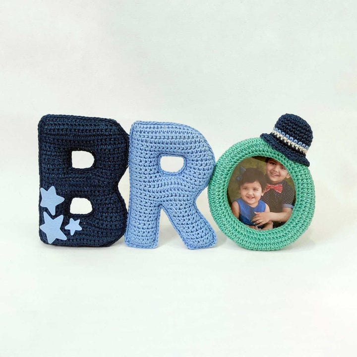 Handmade Crochet Photo Frame For Brothers