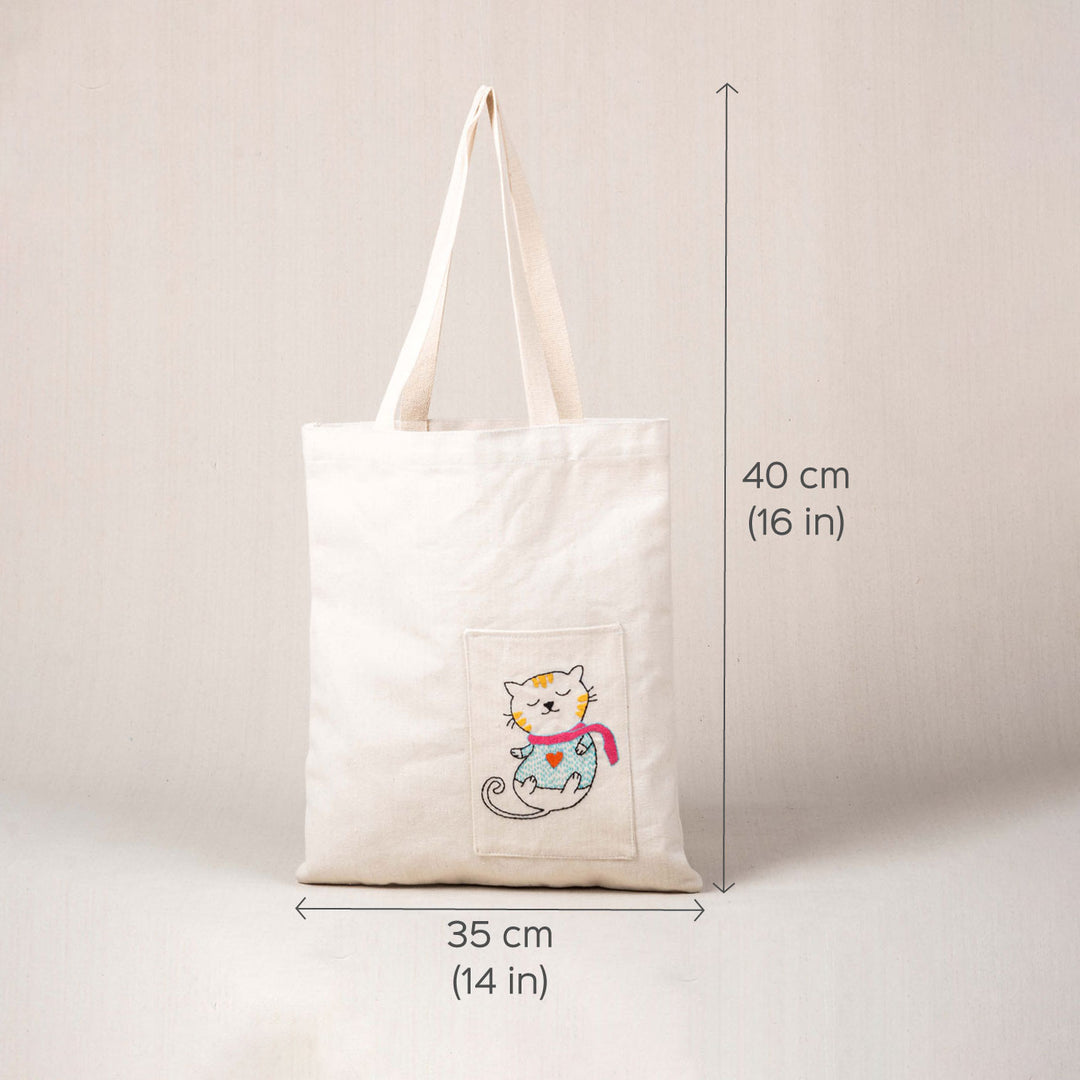 Handcrafted Animal Themed Canvas Tote Bag