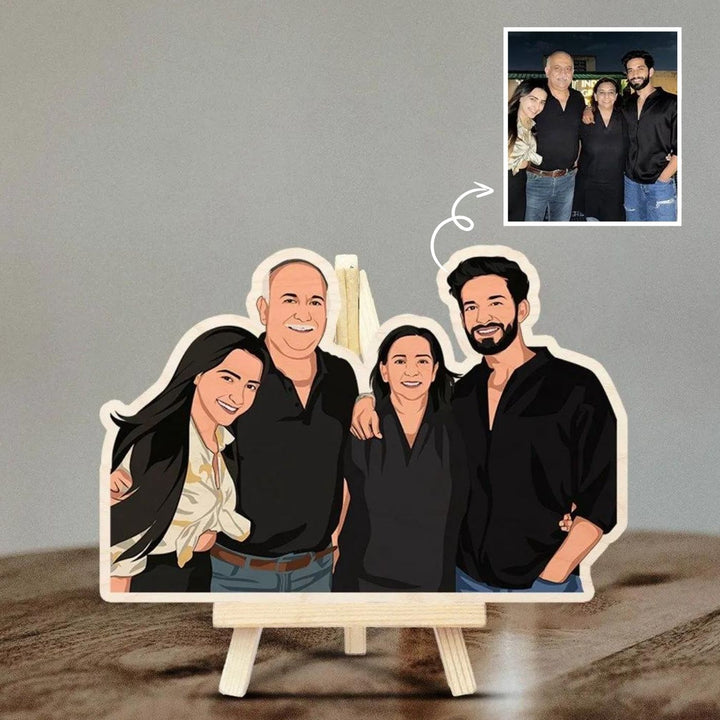 Personalised Printed Caricature Cutout With Stand