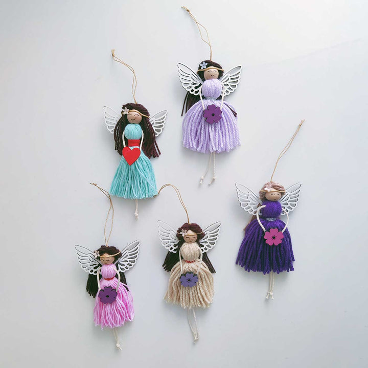 Handmade Fairy Macrame Cotton Ornament For Christmas Tree Decoration