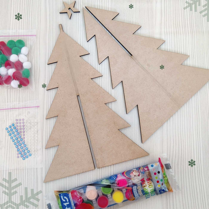 Handmade Christmas Tree Painting Art DIY Kit | Set of 3