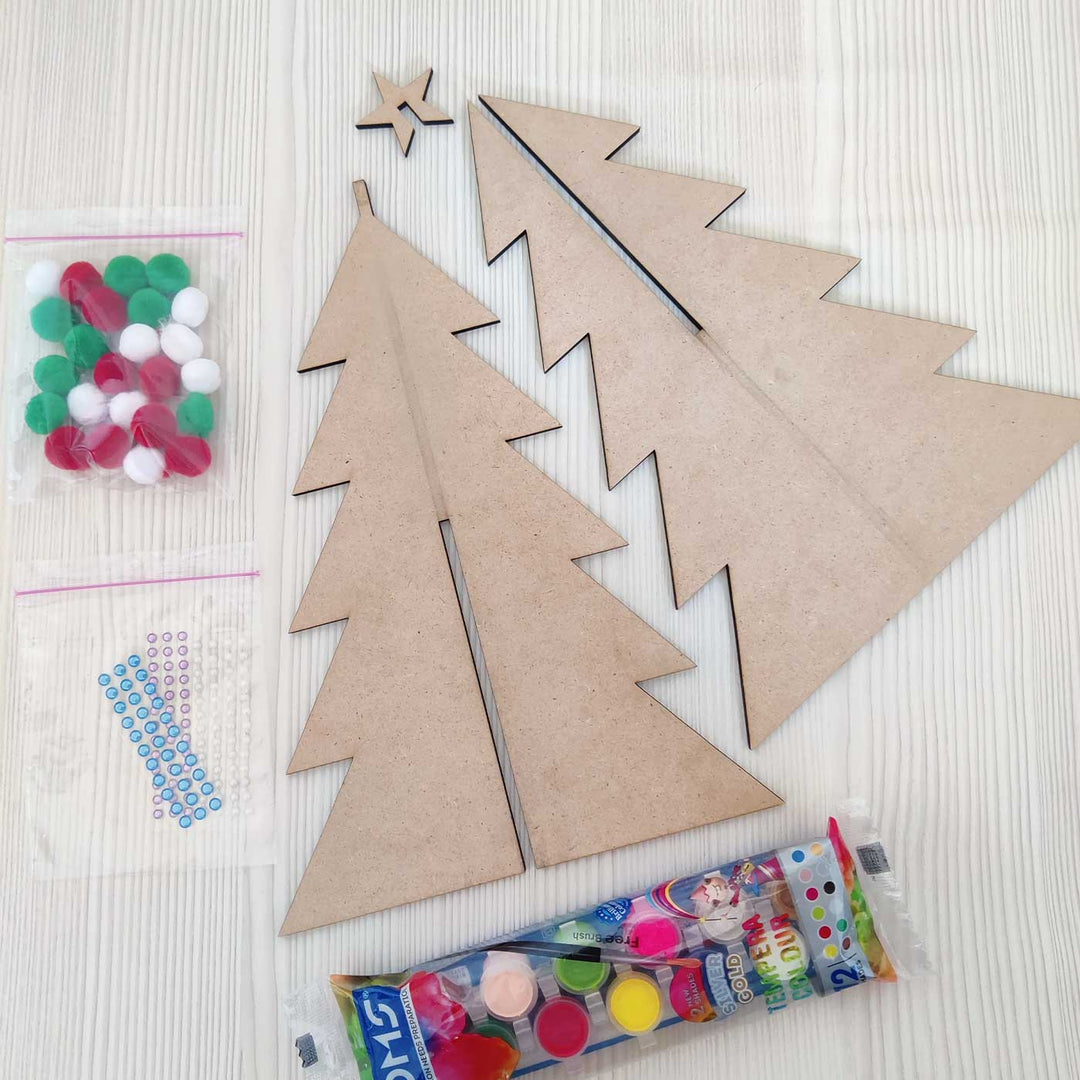 Handmade Christmas Tree Painting Art DIY Kit | Set of 3