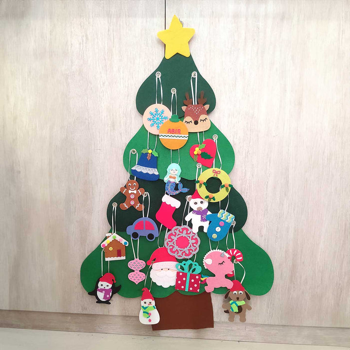 Handmade Christmas Tree & Ornamnets Felt Activity Kit For Kids | Set Of 28