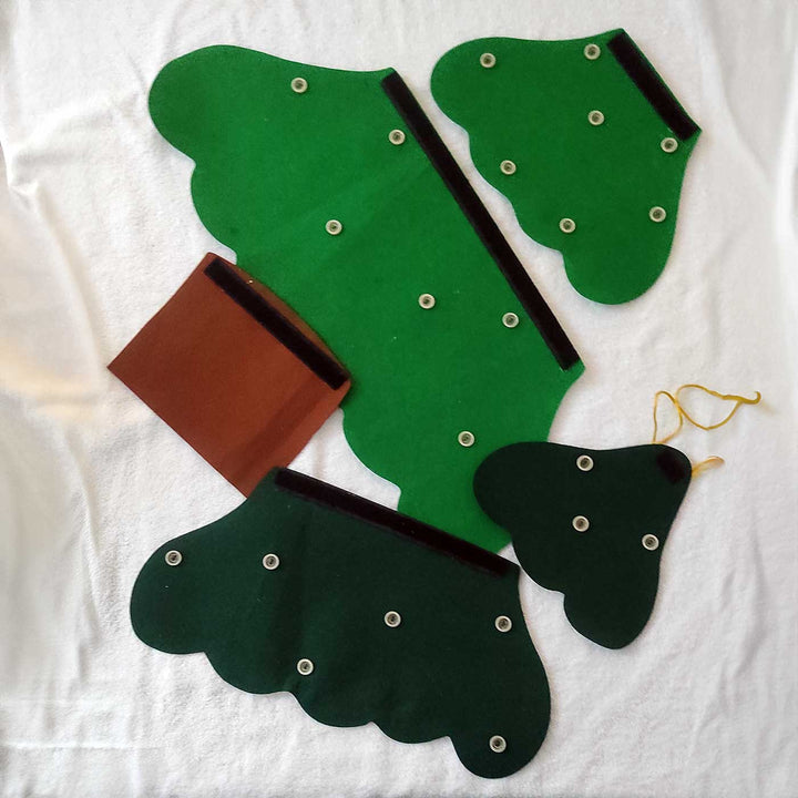 Handmade Christmas Tree & Ornamnets Felt Activity Kit For Kids | Set Of 28