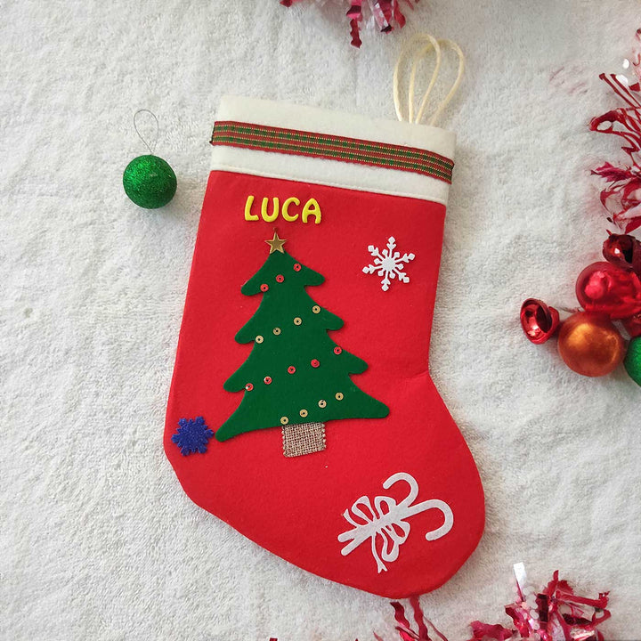 Personalized Christmas Tree Felt Stockings For Christmas Decoration