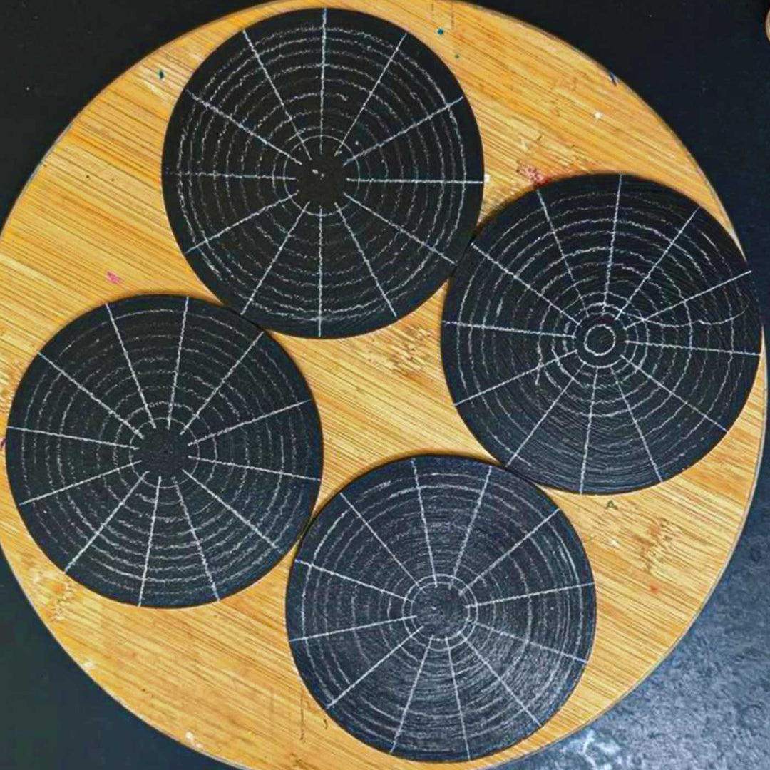 Hand-Painted Dot Mandala 4 Inch Round MDF Wood Coaster Set | Set Of 4