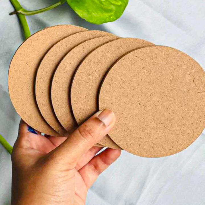 Hand-Painted Dot Mandala 4 Inch Round MDF Wood Coaster Set | Set Of 4