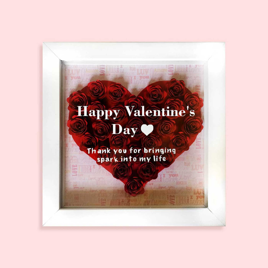 Floral Heart 3D Paper Shadow Box Frame