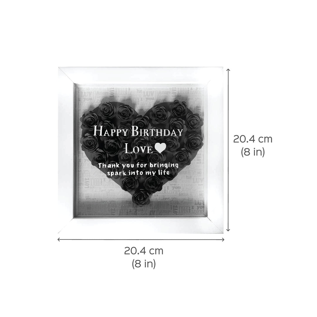 Floral Heart 3D Paper Shadow Box Frame