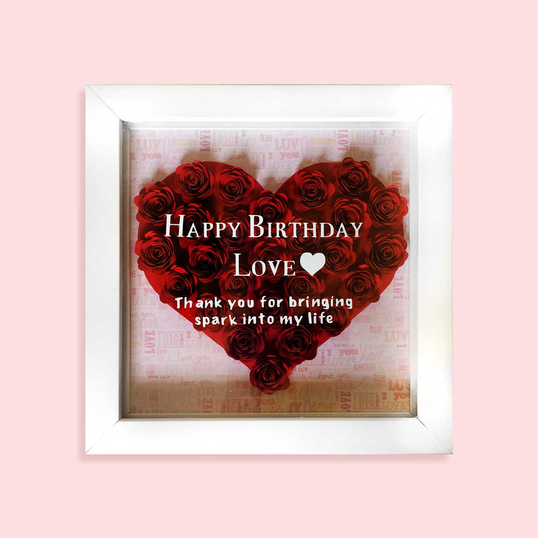 Floral Heart 3D Paper Shadow Box Frame