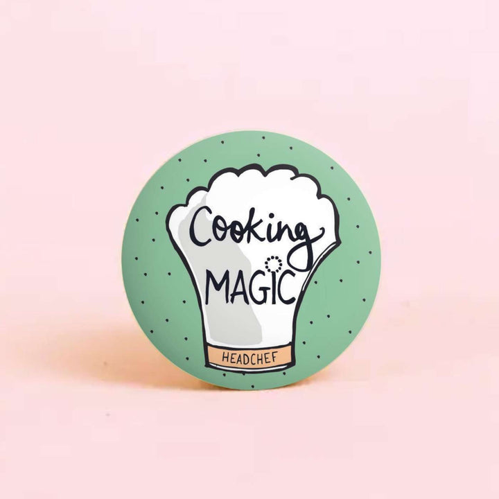 Handmade "Cooking Magic" Badge With Magnet