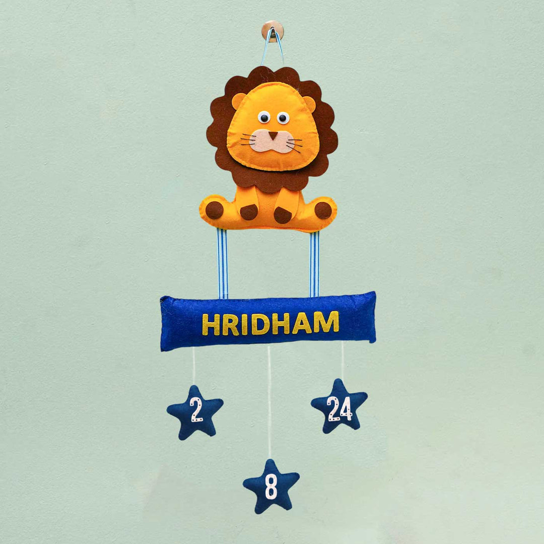 Personalized Handmade Lion Theme Felt Name Plate