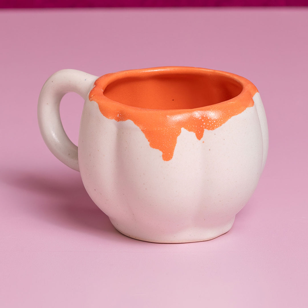 Handpainted Pumpkin-Shaped Mug