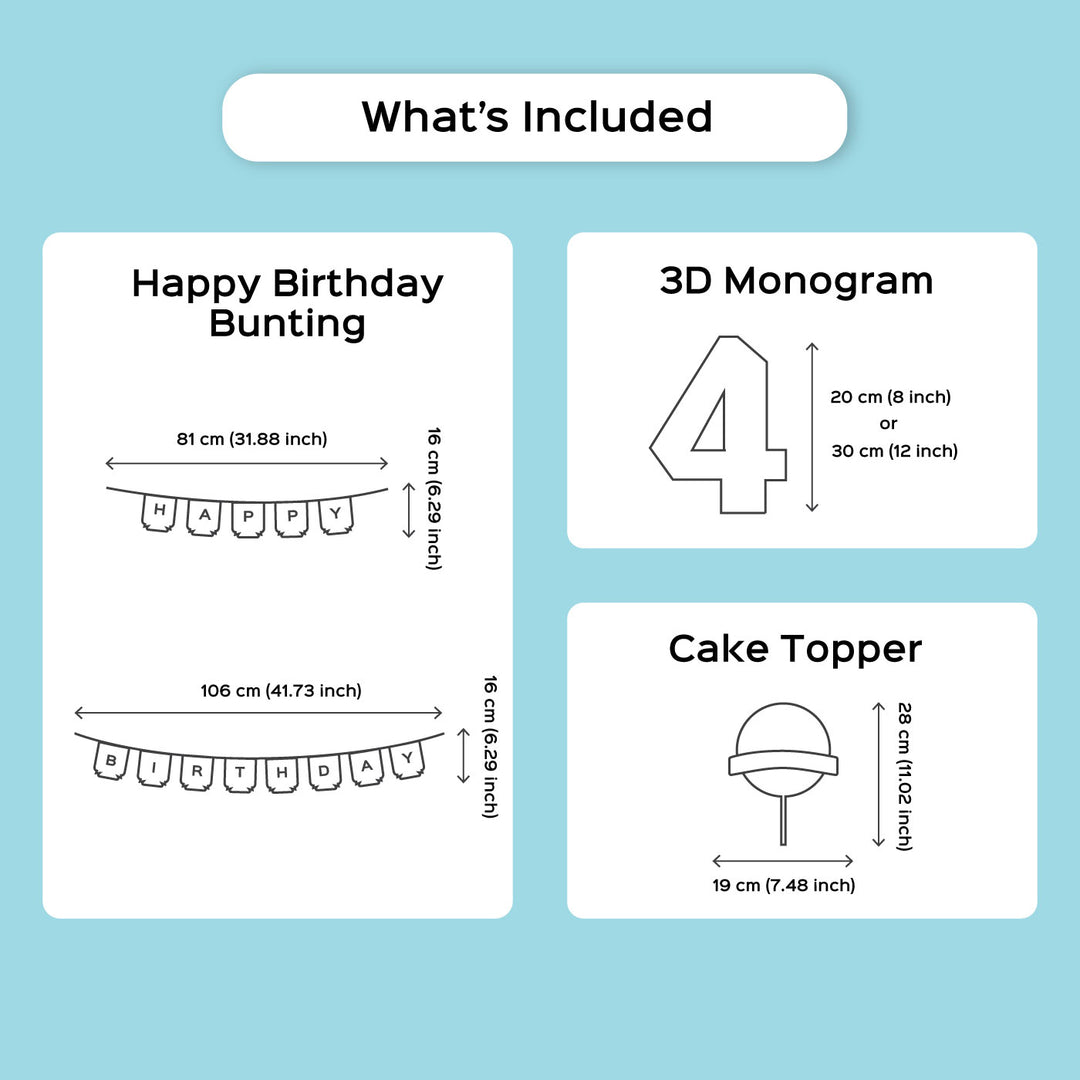 Peppa Pig Themed Kids Birthday Party Decor - Set of 3