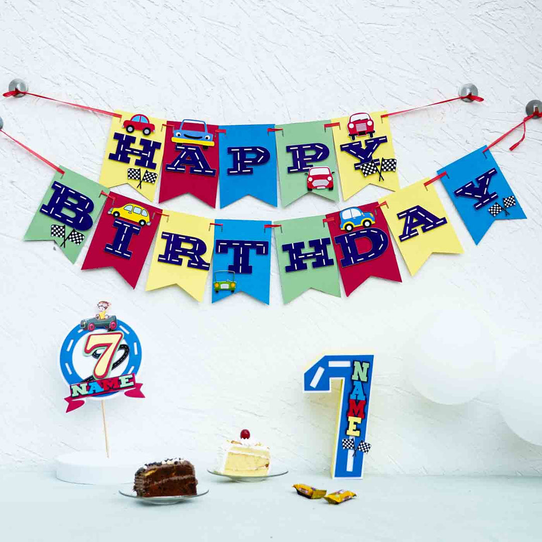 Car Themed Kids Birthday Party Decor - Set of 3