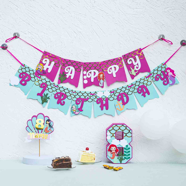 Mermaid Themed Kids Birthday Party Decor - Set of 3