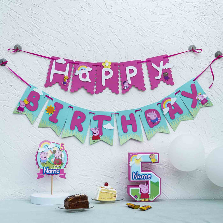 Peppa Pig Themed Kids Birthday Party Decor - Set of 3