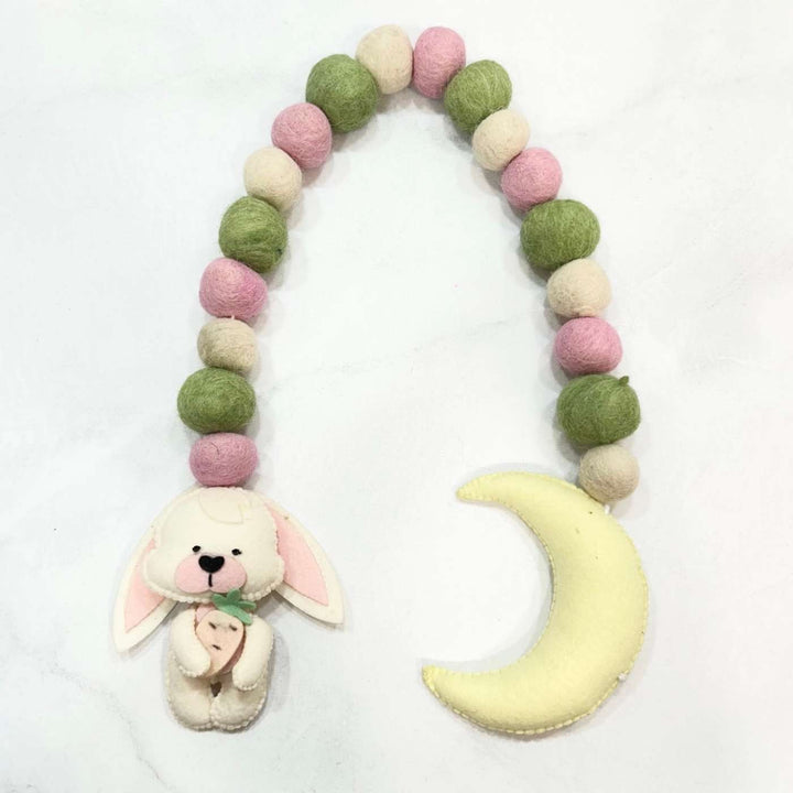 Handmade Bunny'S Delight Theme Felt Curtain Tie-Back