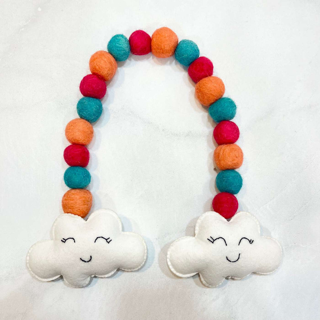 Handmade Cheerful Cloud Theme Felt Curtain Tie-Back