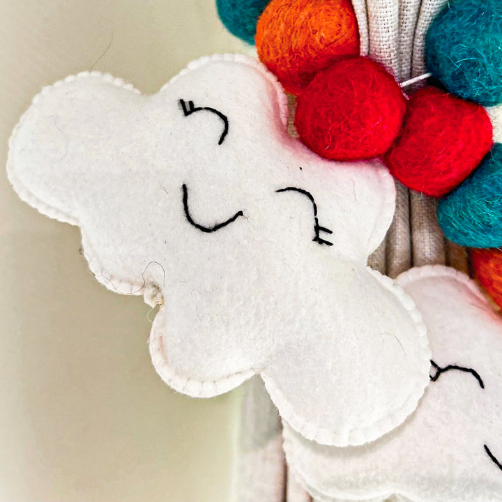 Handmade Cheerful Cloud Theme Felt Curtain Tie-Back