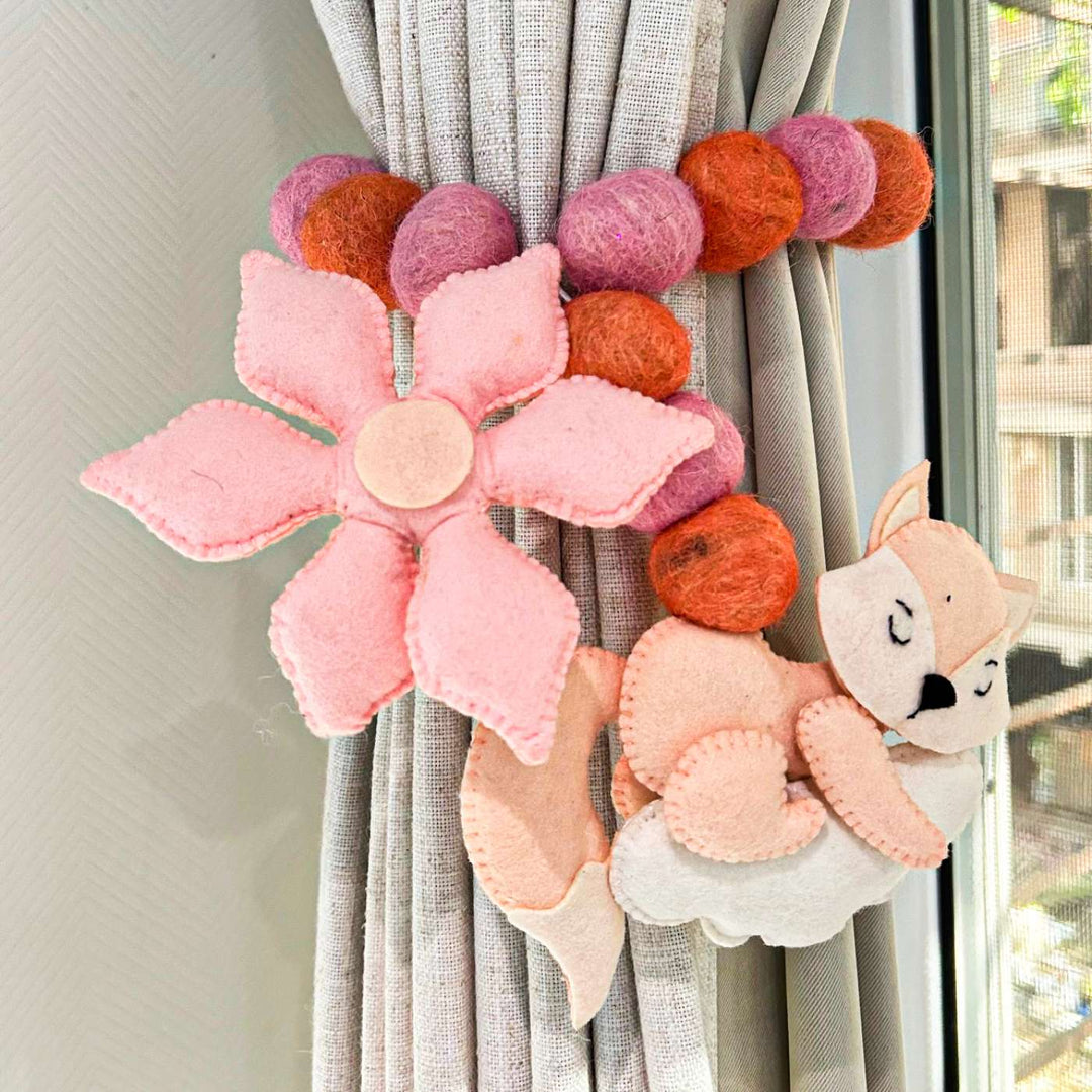 Handmade Dreamy Fox Theme Felt Curtain Tie-Back