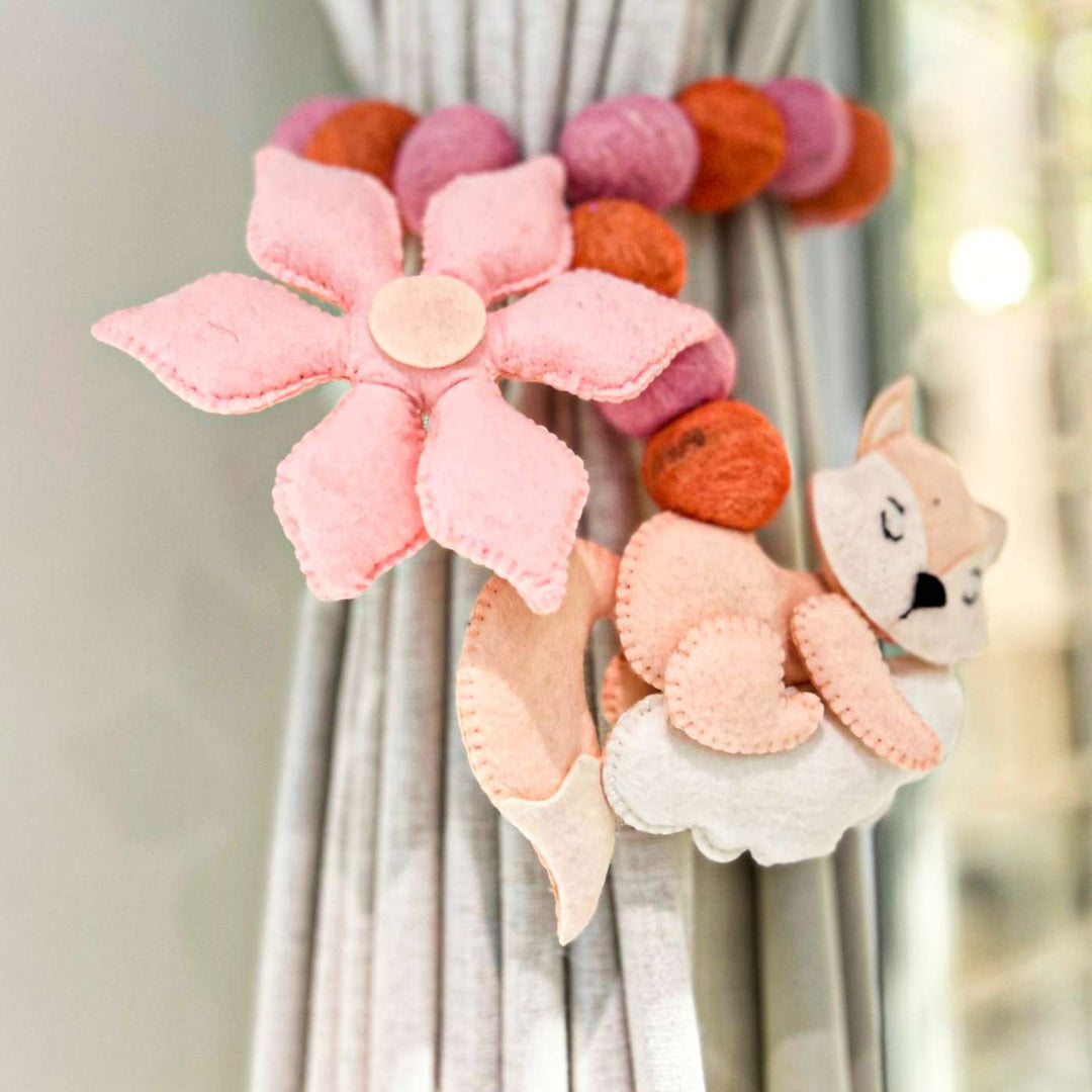 Handmade Dreamy Fox Theme Felt Curtain Tie-Back