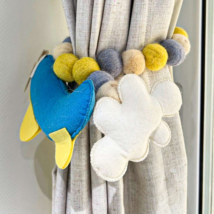 Handmade Flying High Theme Felt Curtain Tie-Back