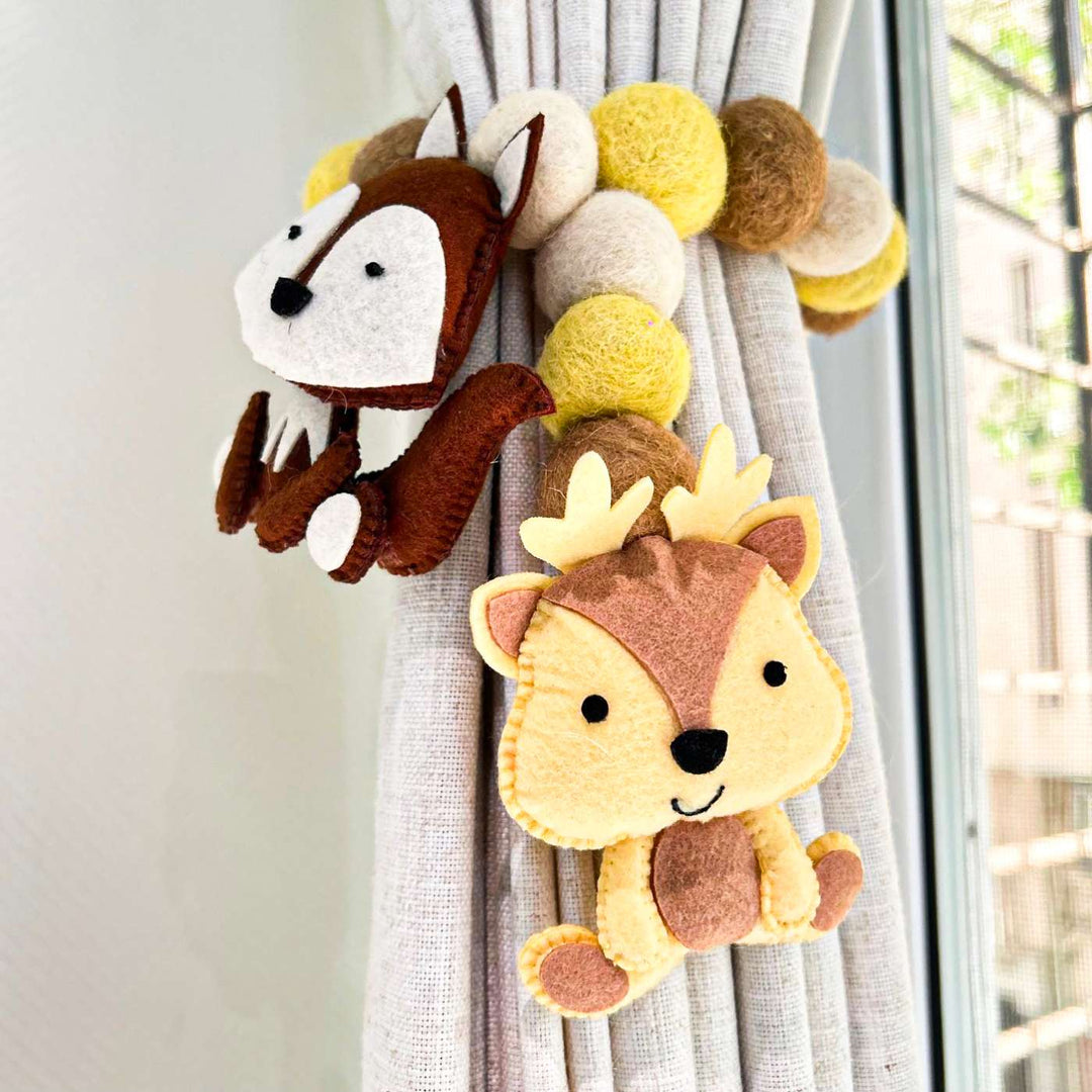 Handmade Forest Friends Theme Felt Curtain Tie-Back