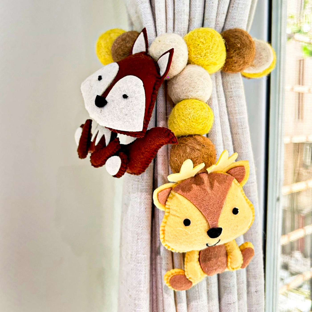 Handmade Forest Friends Theme Felt Curtain Tie-Back