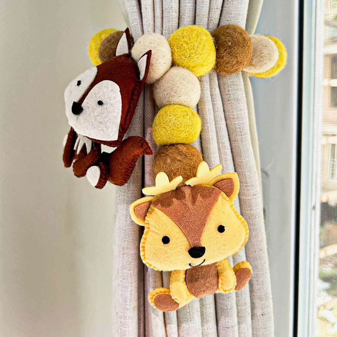 Handmade Forest Friends Theme Felt Curtain Tie-Back