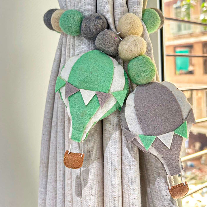 Handmade Hot Air Balloon Adventure Theme Felt Curtain Tie-Back