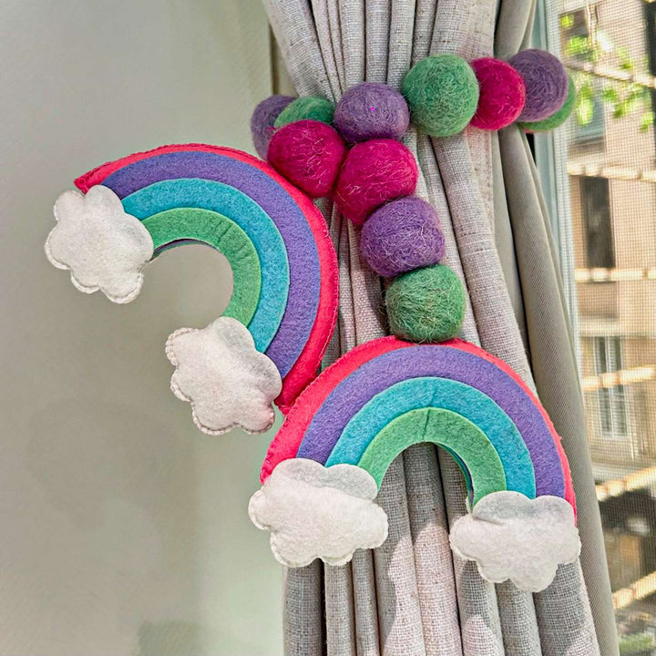 Handmade Rainbow Radiance Theme Felt Curtain Tie-Back