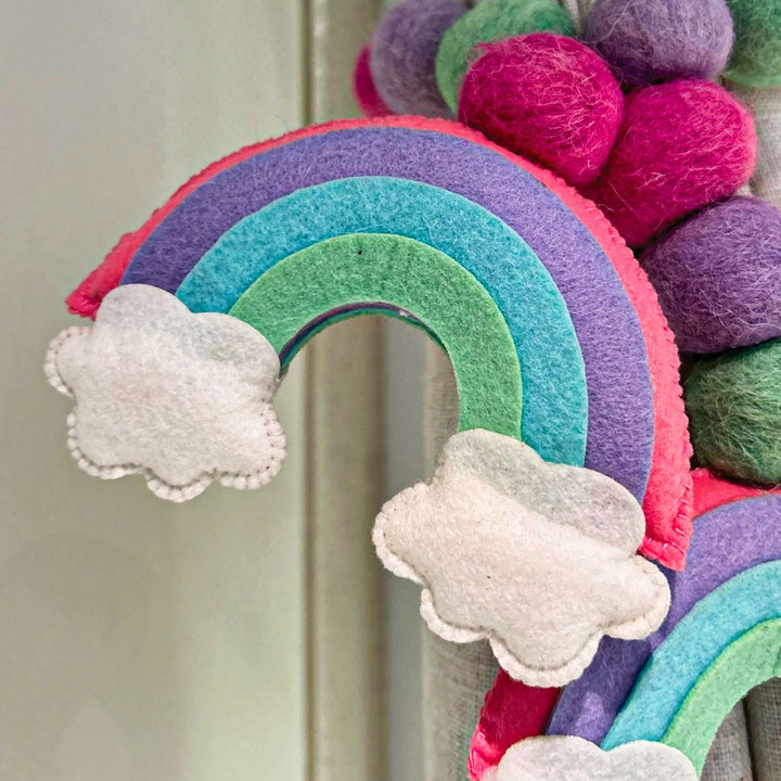 Handmade Rainbow Radiance Theme Felt Curtain Tie-Back