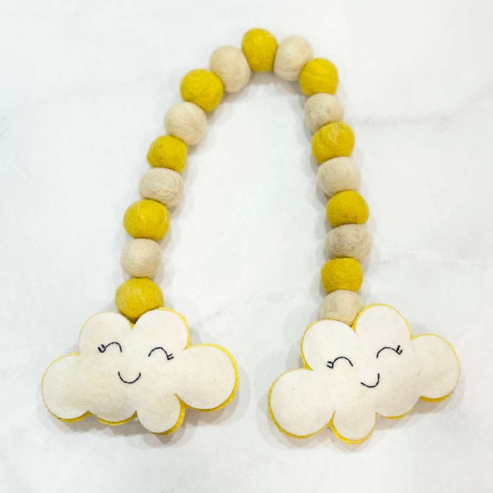 Handmade Smiling Cloud Theme Felt Curtain Tie-Back