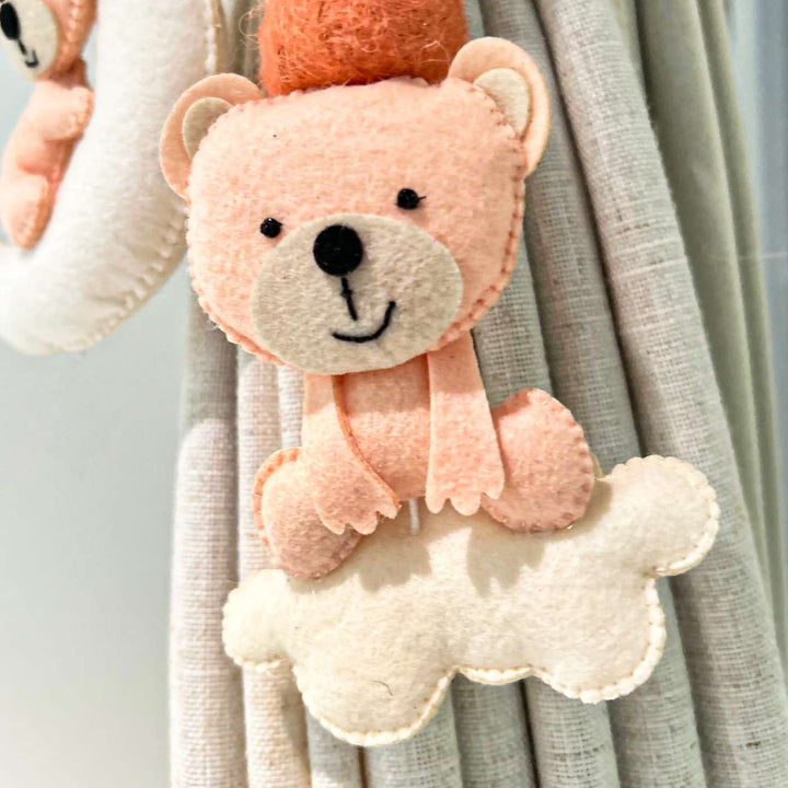 Handmade Teddy’S Celestial Journey Theme Felt Curtain Tie-Back