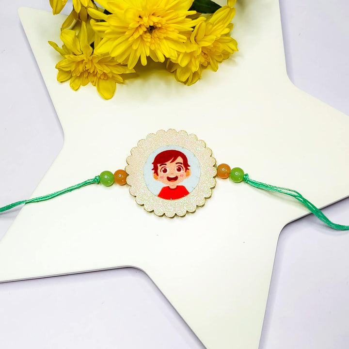 Glow in the dark Rakhi For Kids With Roli Chawal