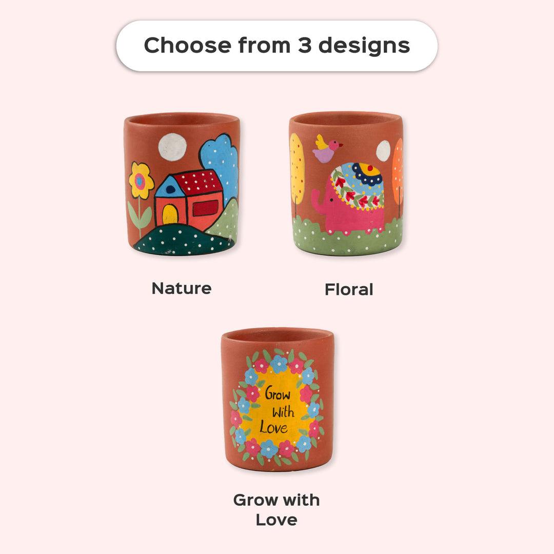 Handpainted Terracotta Planter & Diya Diwali Hamper