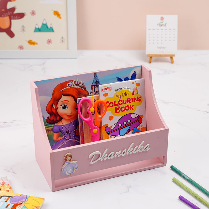 Personalized Princess Theme Mdf Wood Book Rack For Kids