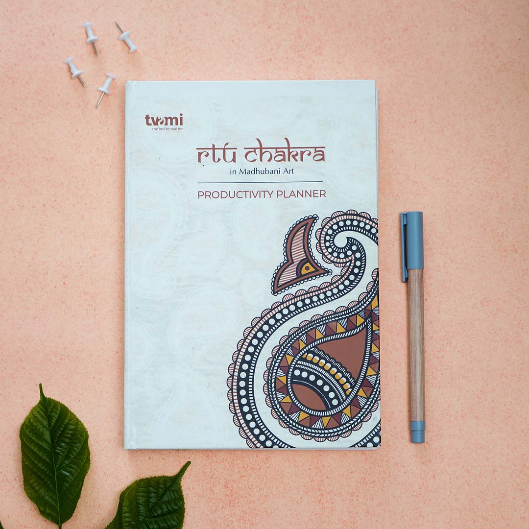 Printed Madhubani Art Ṛtu Chakra Paper Planner | 122 Pages