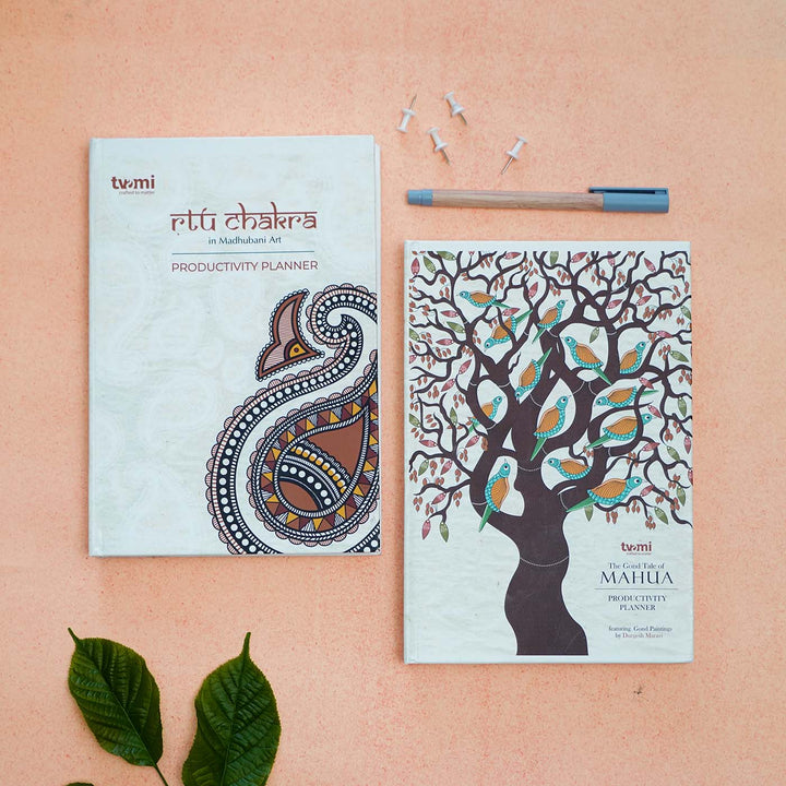 Printed Madhubani Art Ṛtu Chakra Paper Planner | 122 Pages