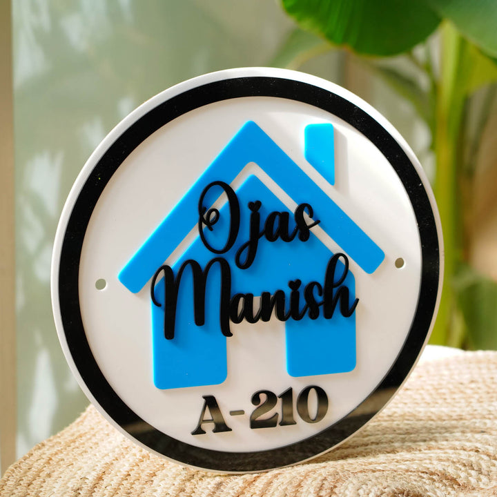 Personalized Round House Theme Acrylic Name Plate