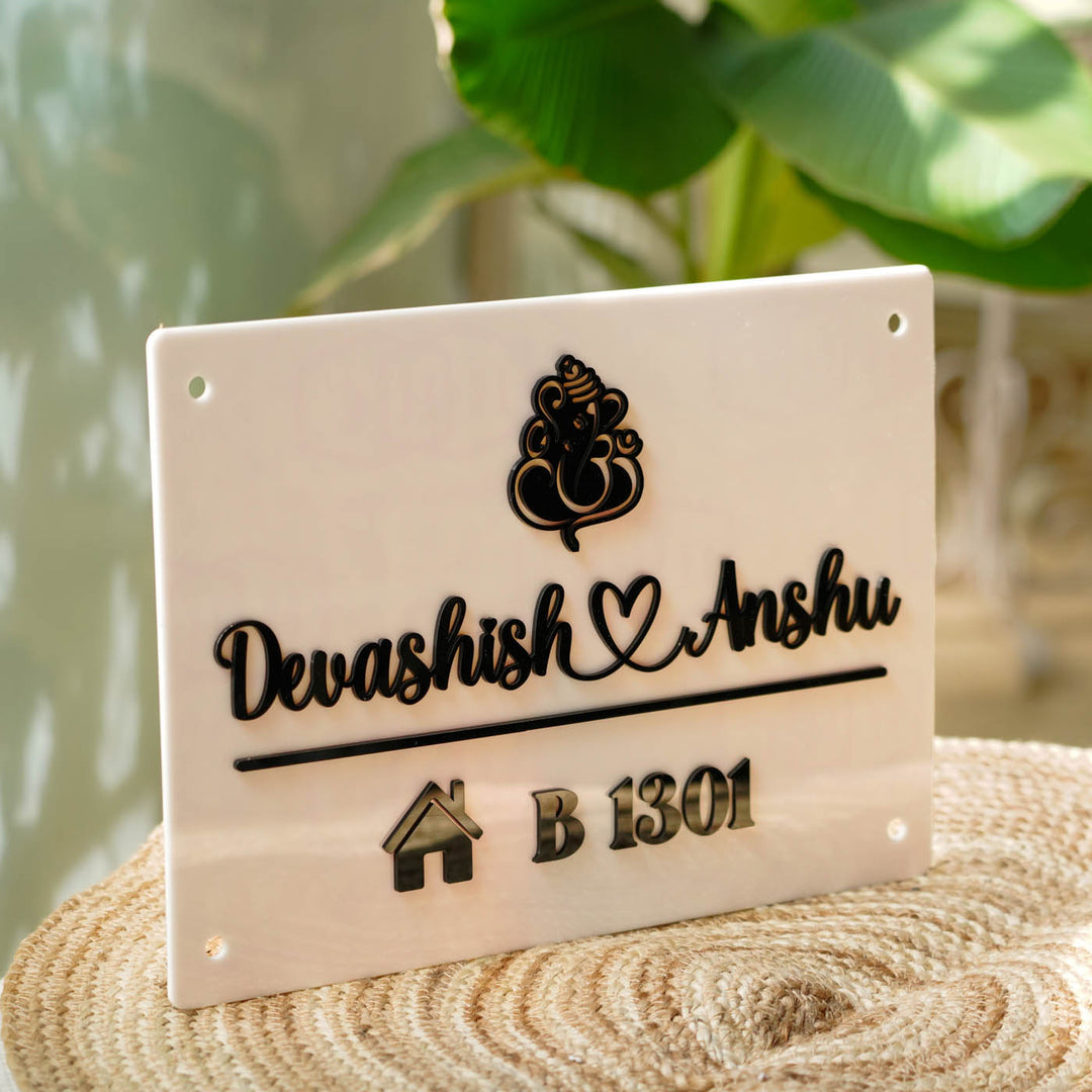 Personalized Ganesha Theme Acrylic Name Plate