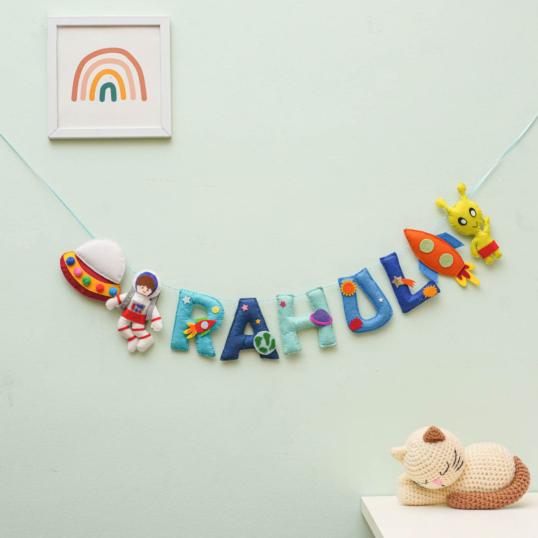 Personalized Handmade Space Theme Felt Bunting