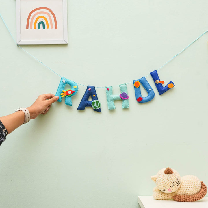 Personalized Handmade Space & Planets Theme Felt Bunting