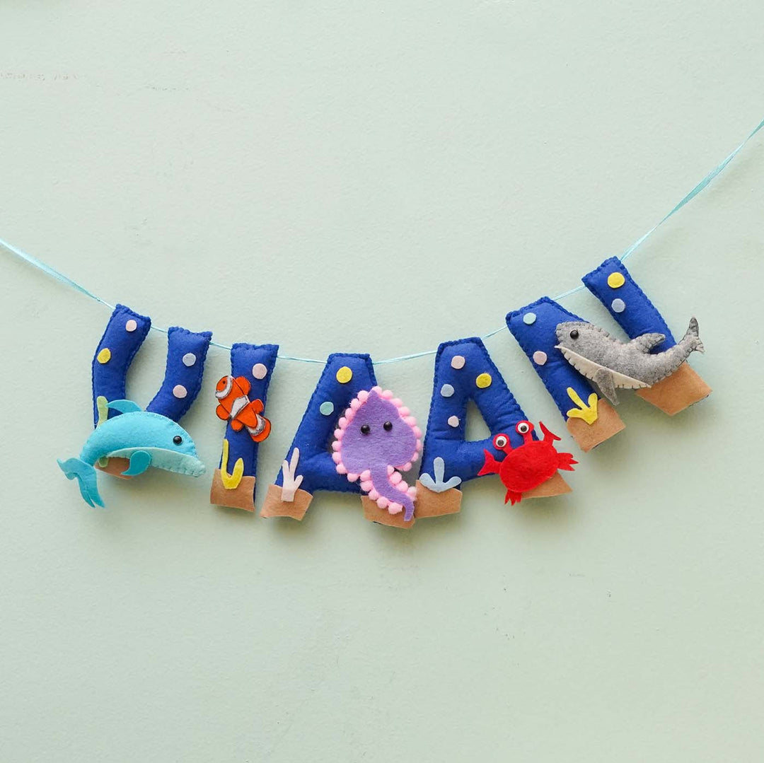 Personalized Handmade Underwater Theme Felt Bunting